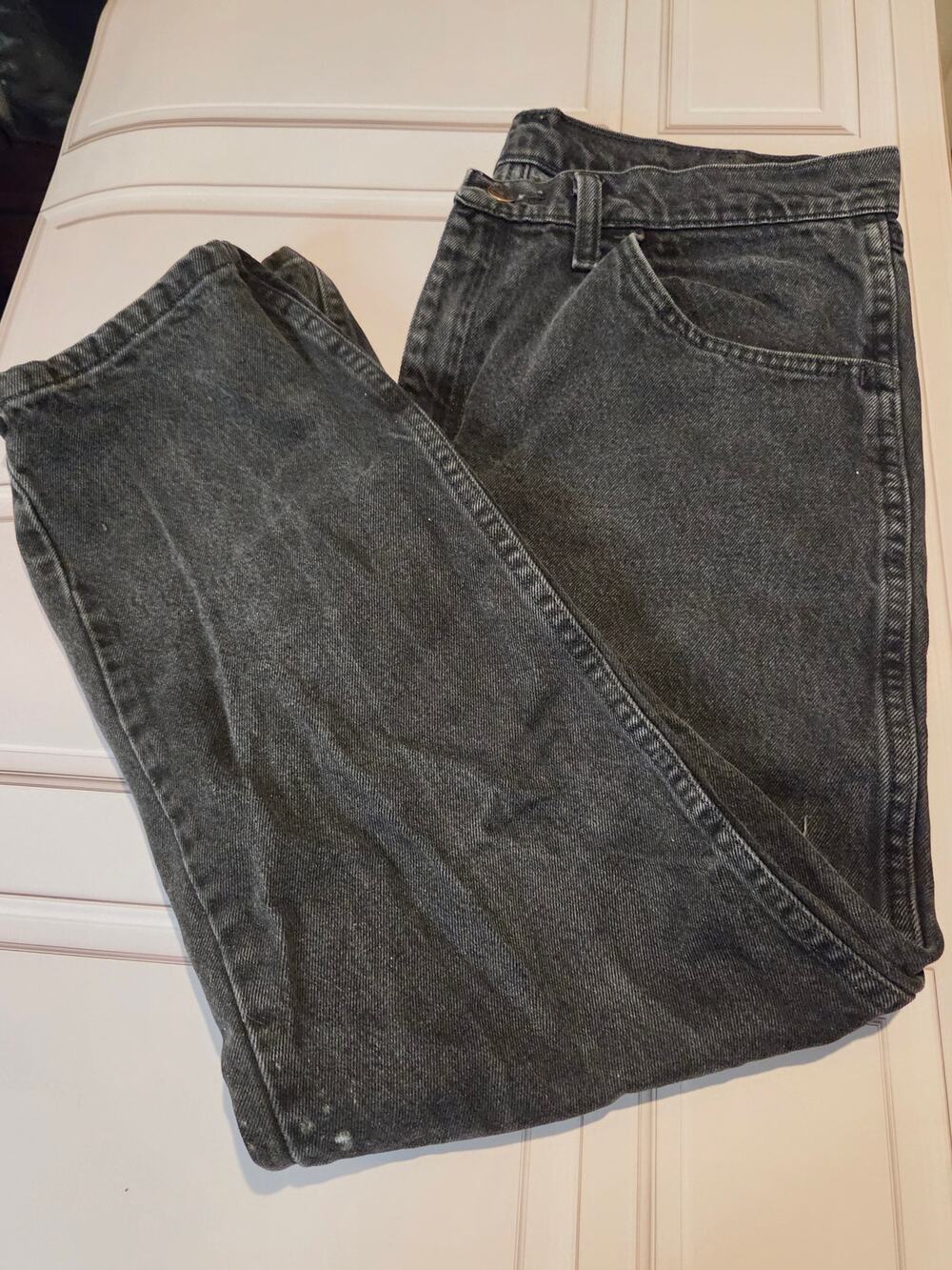 Rustler Men's Jeans 36x29 Black Faded Wash Straight Leg Cut